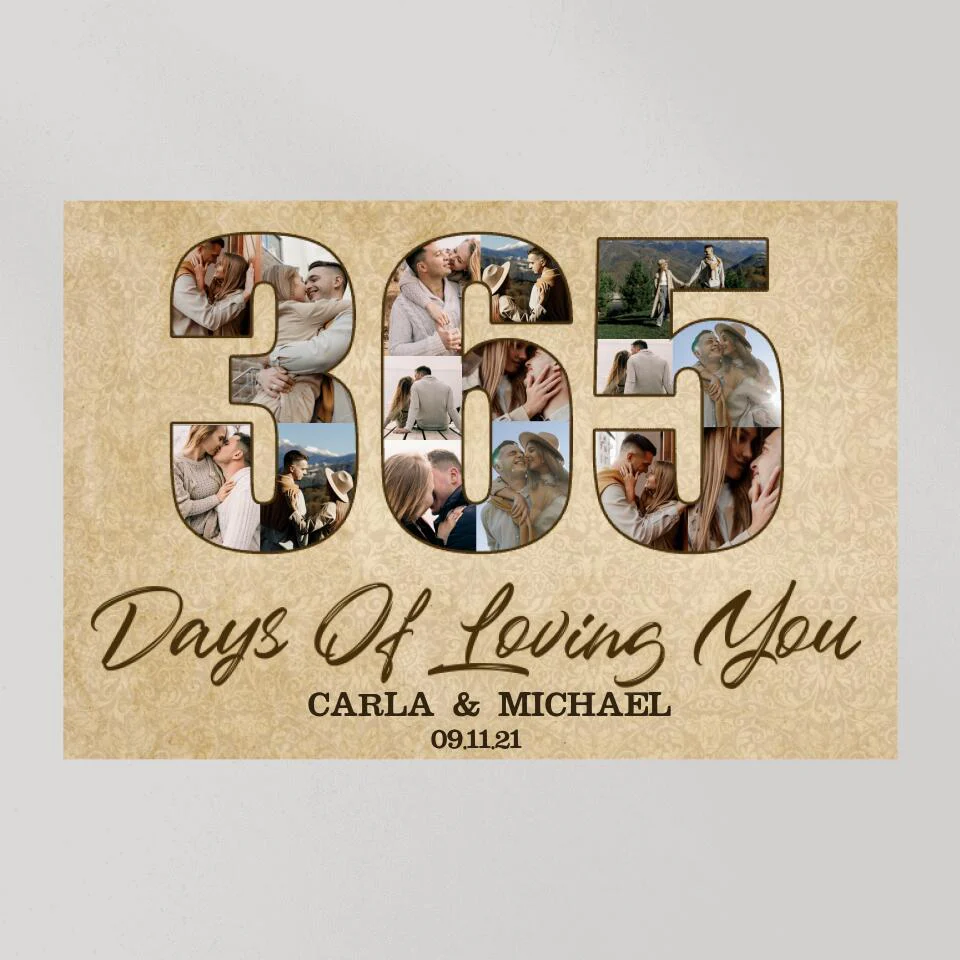 365 Days Of Loving You Custom Canvas Poster One Year Anniversary Gift - Image 9