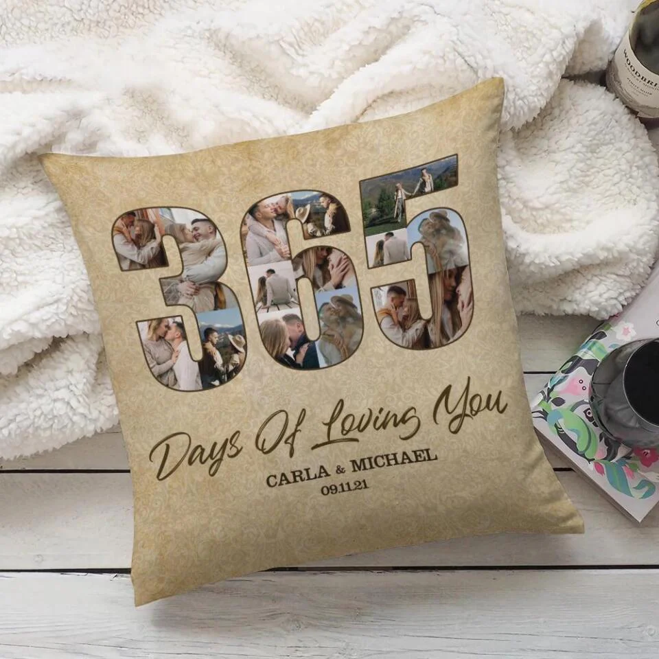 365 Days Of Loving You - Personalized Pillow - Gift for First Anniversary - Image 4