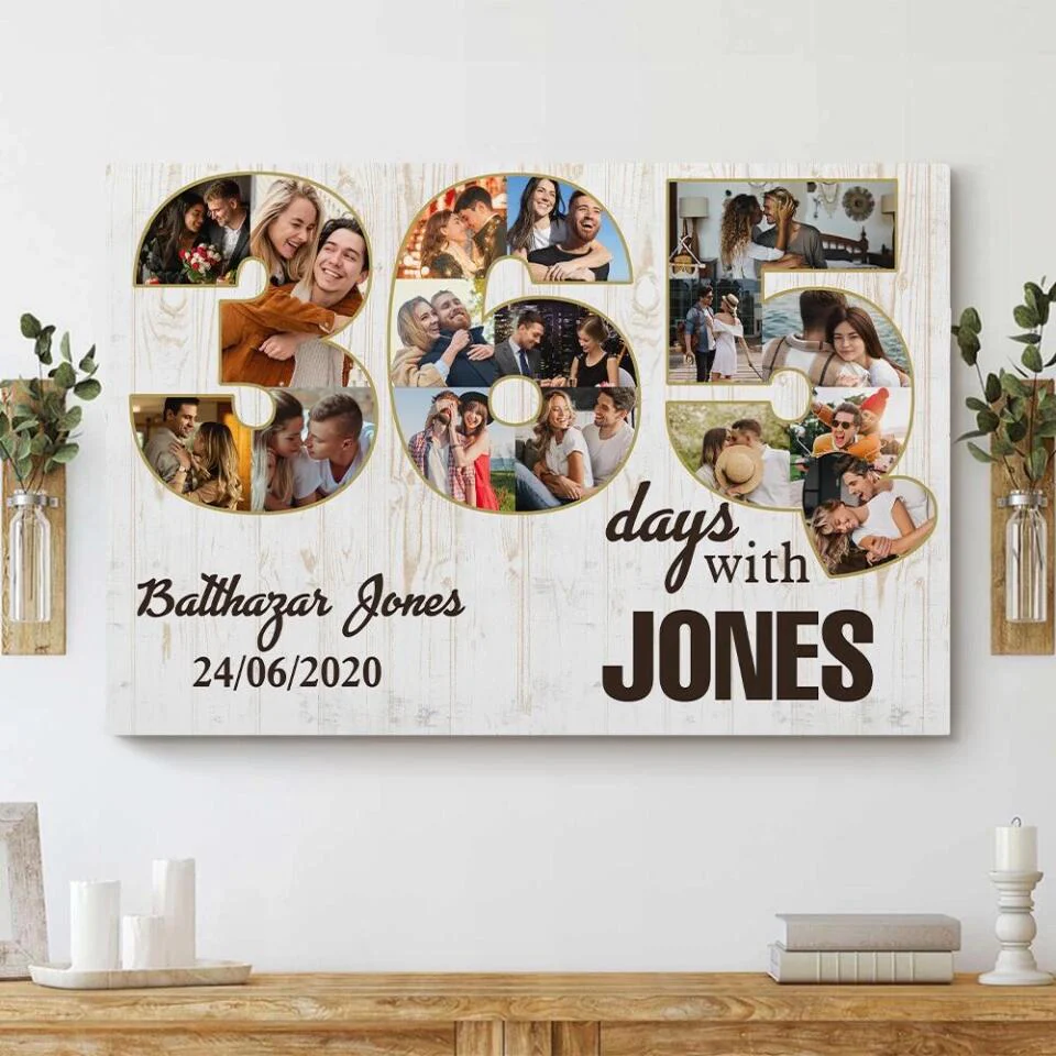 365 Days With My Love Custom Canvas Poster 1 Year Anniversary Gift For Boyfriend - Image 10