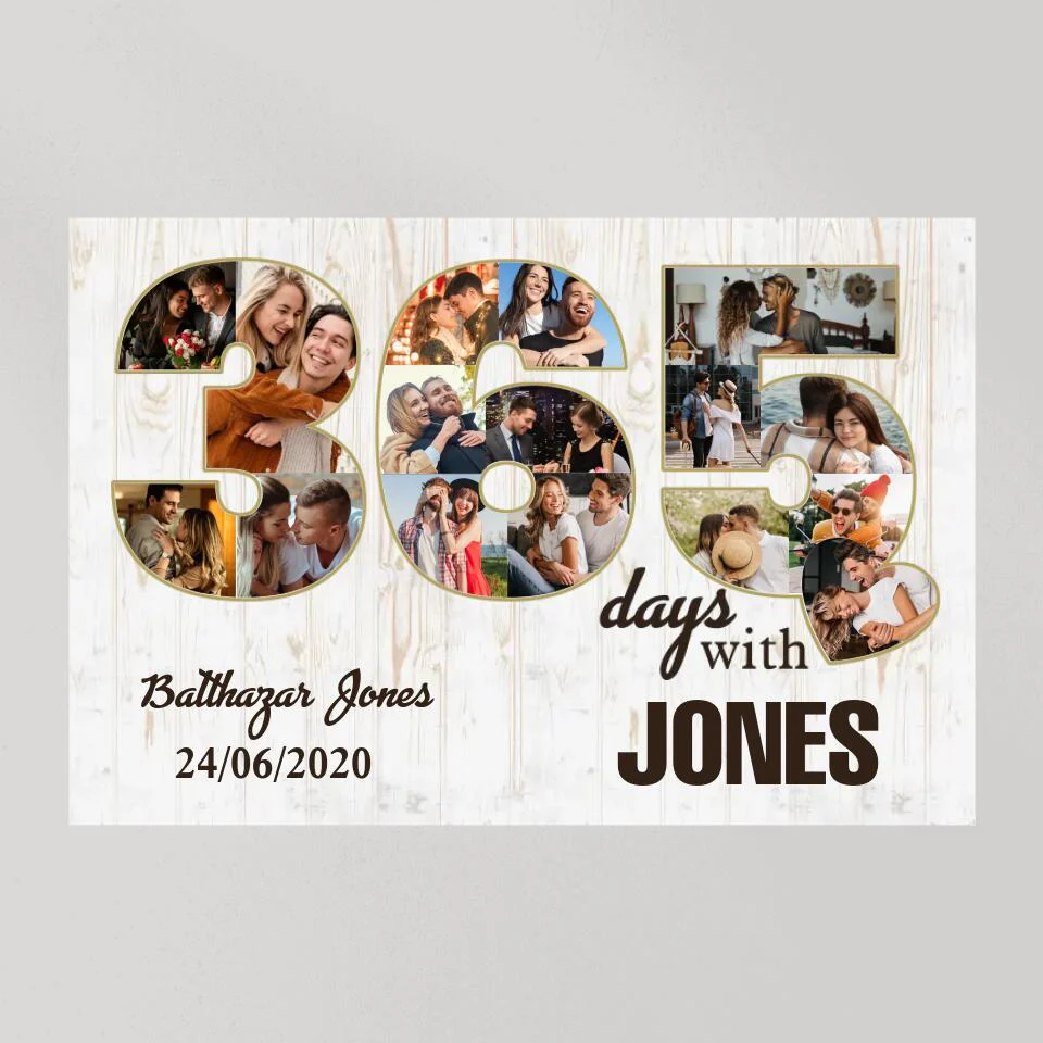 365 Days With My Love Custom Canvas Poster 1 Year Anniversary Gift For Boyfriend - Image 3