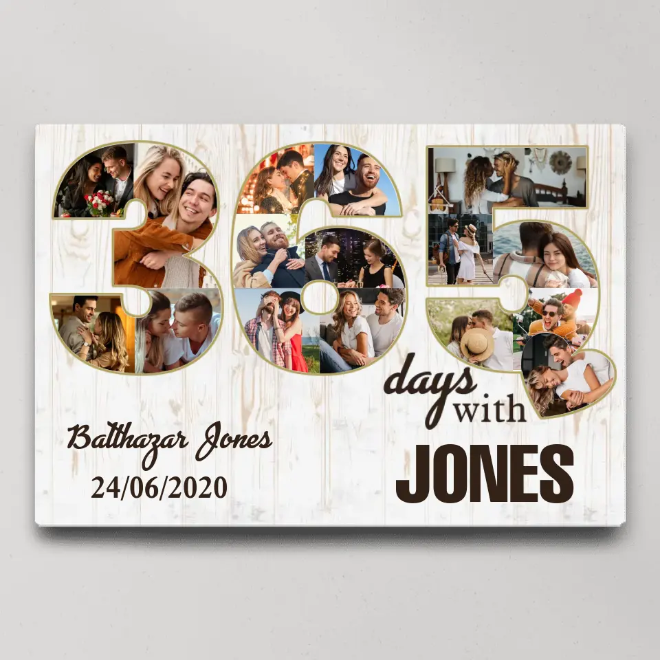 365 Days With My Love Custom Canvas Poster 1 Year Anniversary Gift For Boyfriend - Image 5