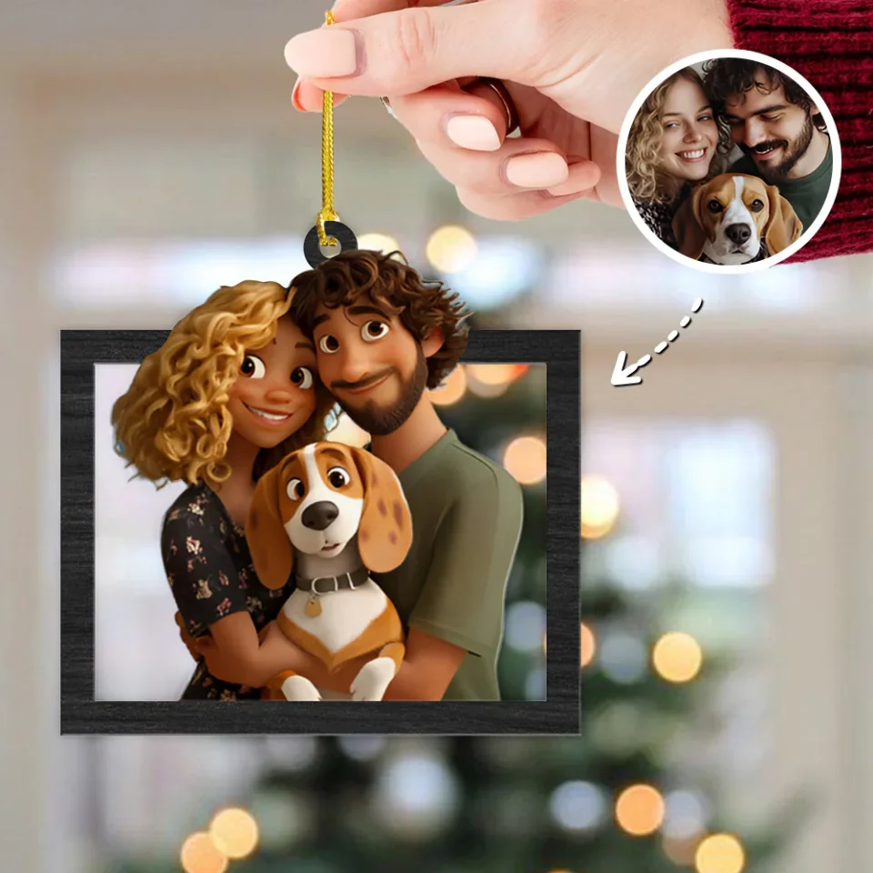 3D Cartoon Style - Personalized Wooden Ornament - Gift For Christmas - Image 5