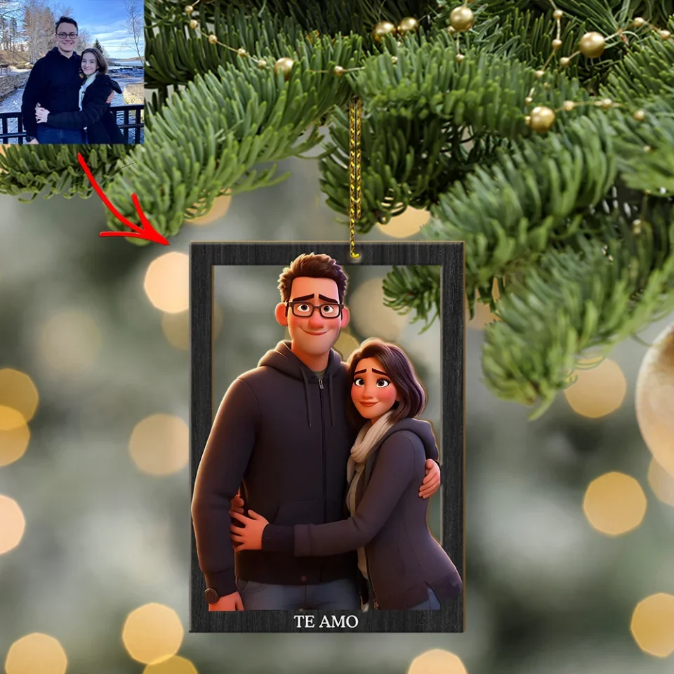 3D Cartoon Style - Personalized Wooden Ornament - Gift For Christmas - Image 7