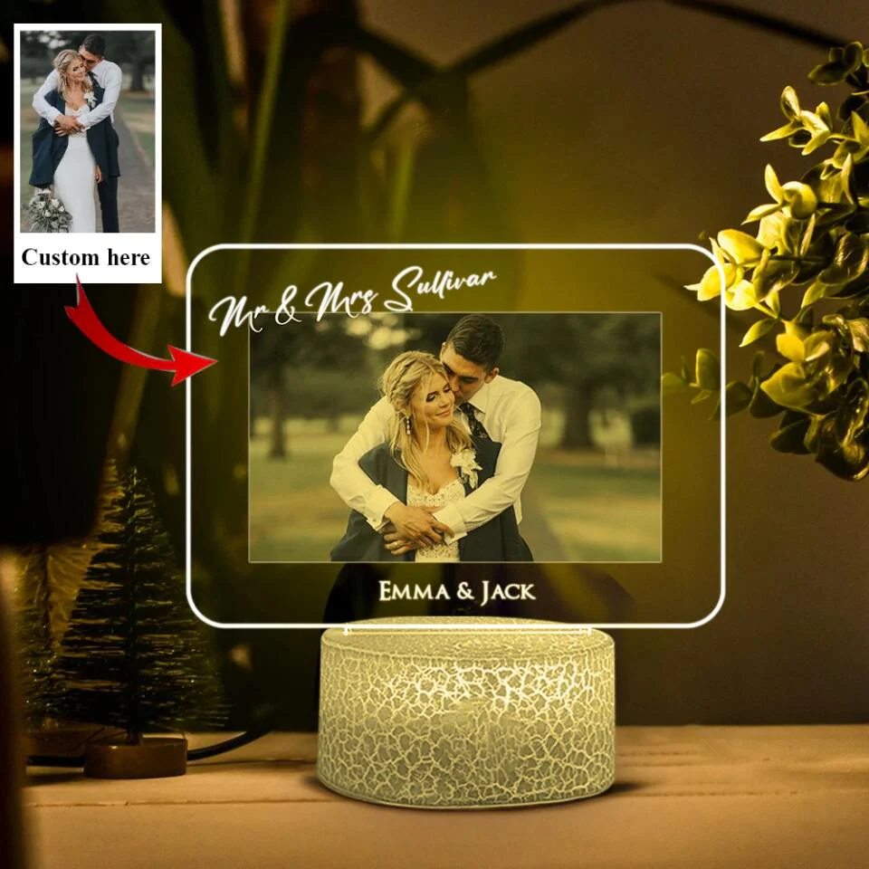 Personalized Valentine Gifts - Custom Photo Printed Night Light - 3d Lamp Photo Light for Daughter and Mom or Couples - Image 3