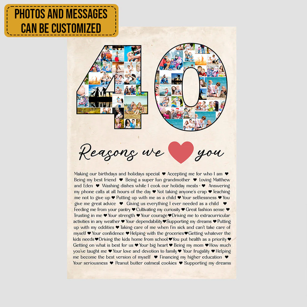 40 Reasons I Love You - Personalized Canvas/Poster Wall Art - Custom Birthday Gift for Men Women - Image 2