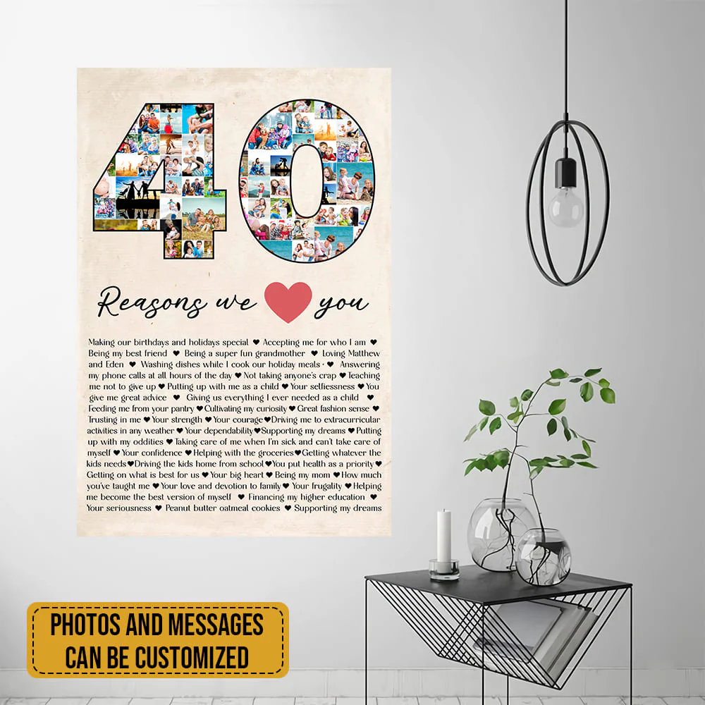 40 Reasons I Love You - Personalized Canvas/Poster Wall Art - Custom Birthday Gift for Men Women - Image 3