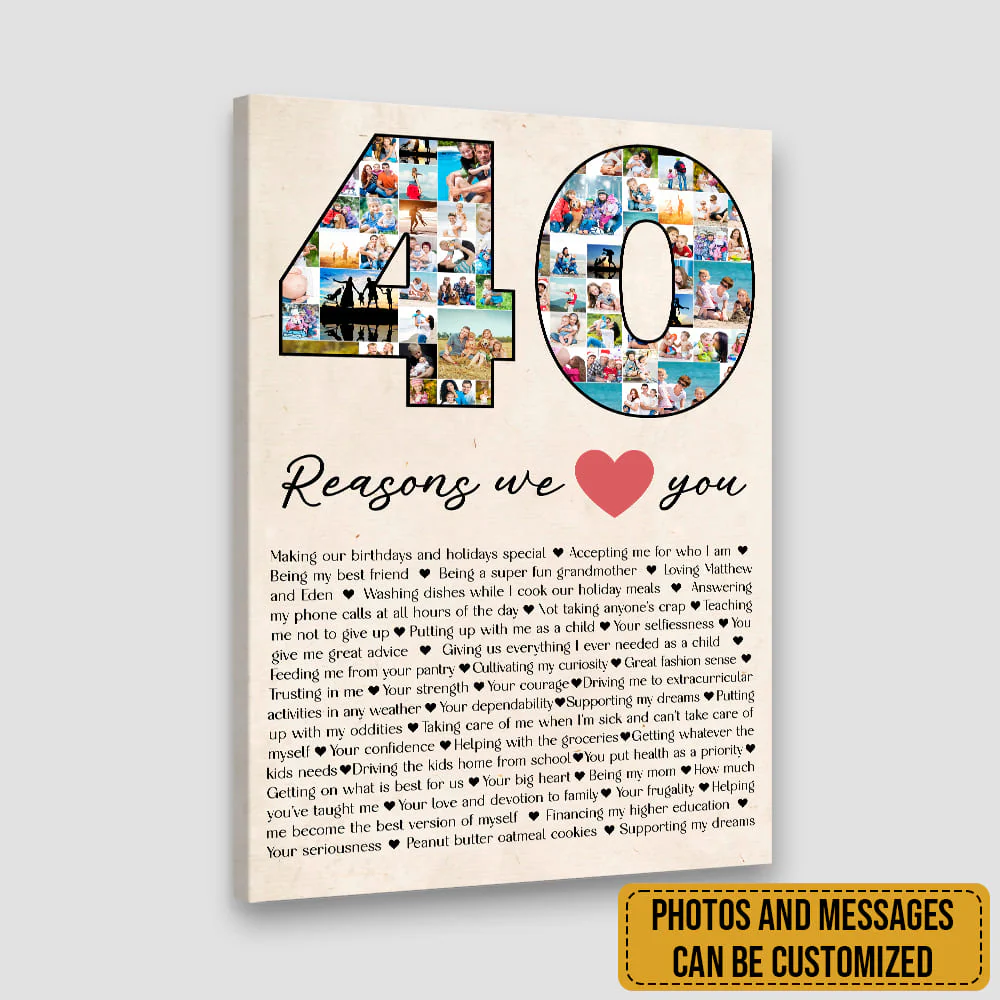 40 Reasons I Love You - Personalized Canvas/Poster Wall Art - Custom Birthday Gift for Men Women - Image 4