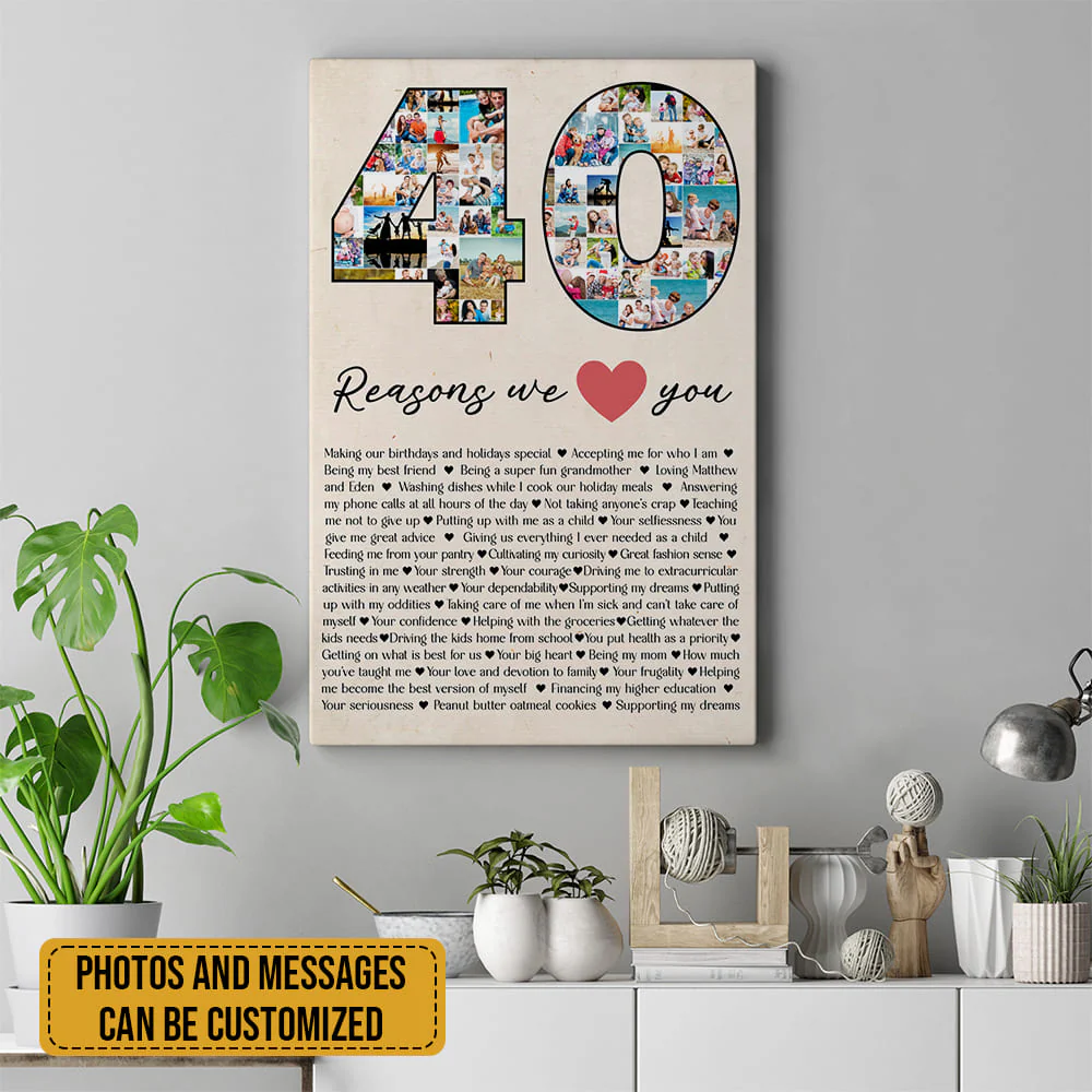 40 Reasons I Love You - Personalized Canvas/Poster Wall Art - Custom Birthday Gift for Men Women - Image 5