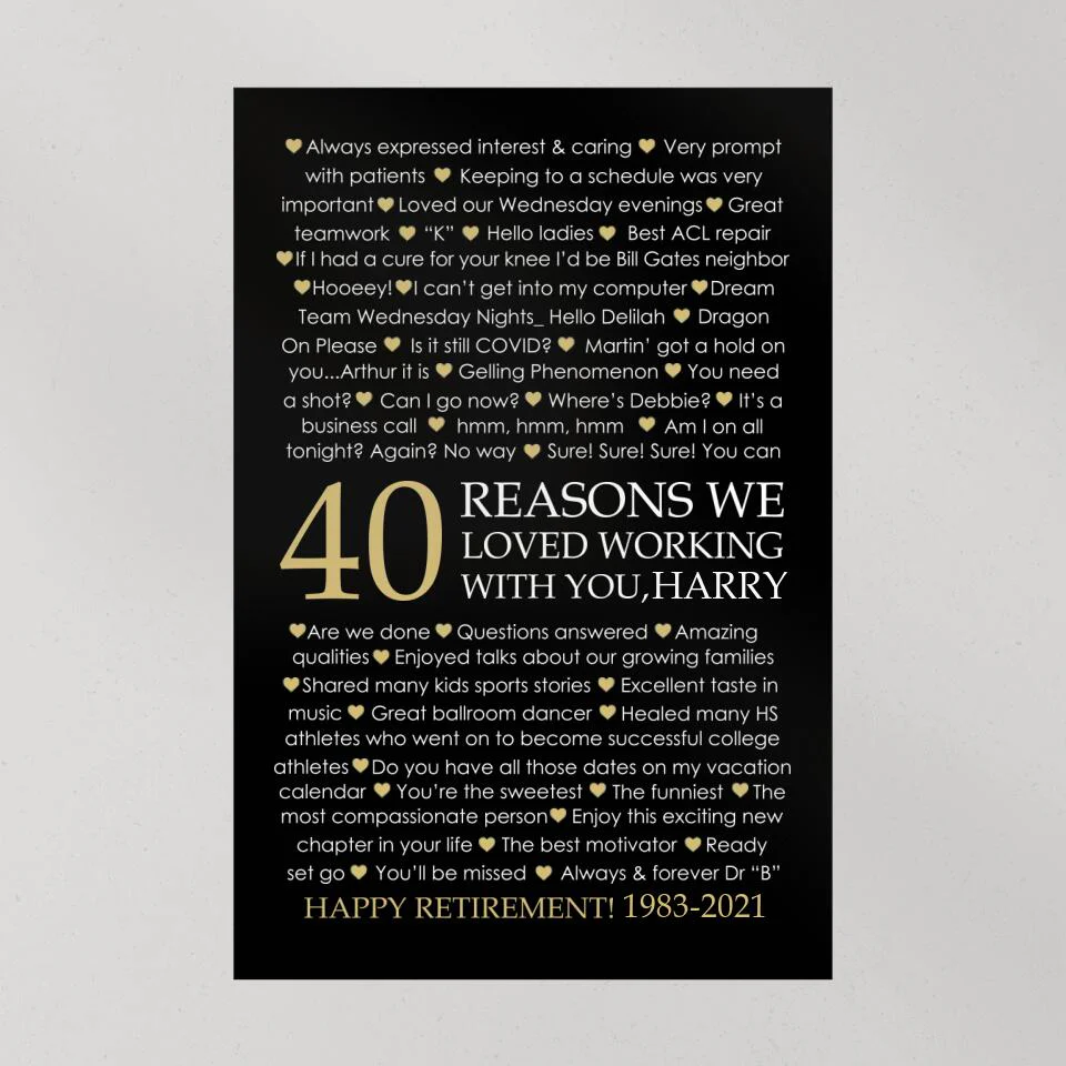 40 Reasons We Loved Working With You Custom Canvas Poster Retirement Gift For Coworkers - Image 10