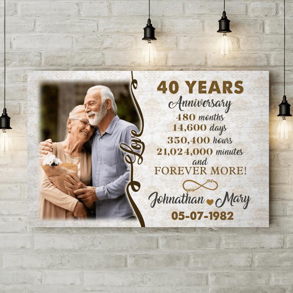 40th Wedding Years Anniversary Custom Canvas Poster Anniversary Gift For Grandparents - Image 4