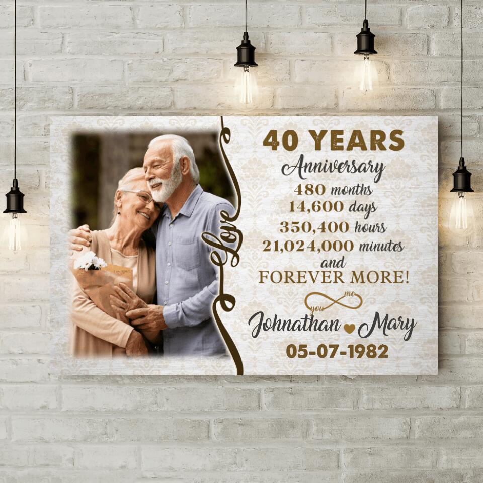 40th Wedding Years Anniversary Custom Canvas Poster Anniversary Gift For Grandparents - Image 5