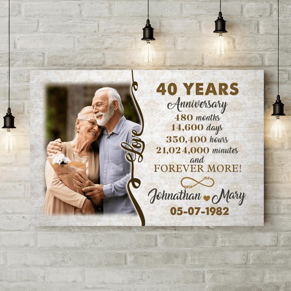 40th Wedding Years Anniversary Custom Canvas Poster Anniversary Gift For Grandparents - Image 6