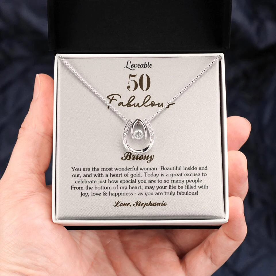 You Are The Most Wonderful Woman - Personalized Necklace - 50th Birthday Gift For Woman - Image 11