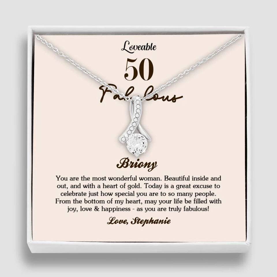 You Are The Most Wonderful Woman - Personalized Necklace - 50th Birthday Gift For Woman - Image 15