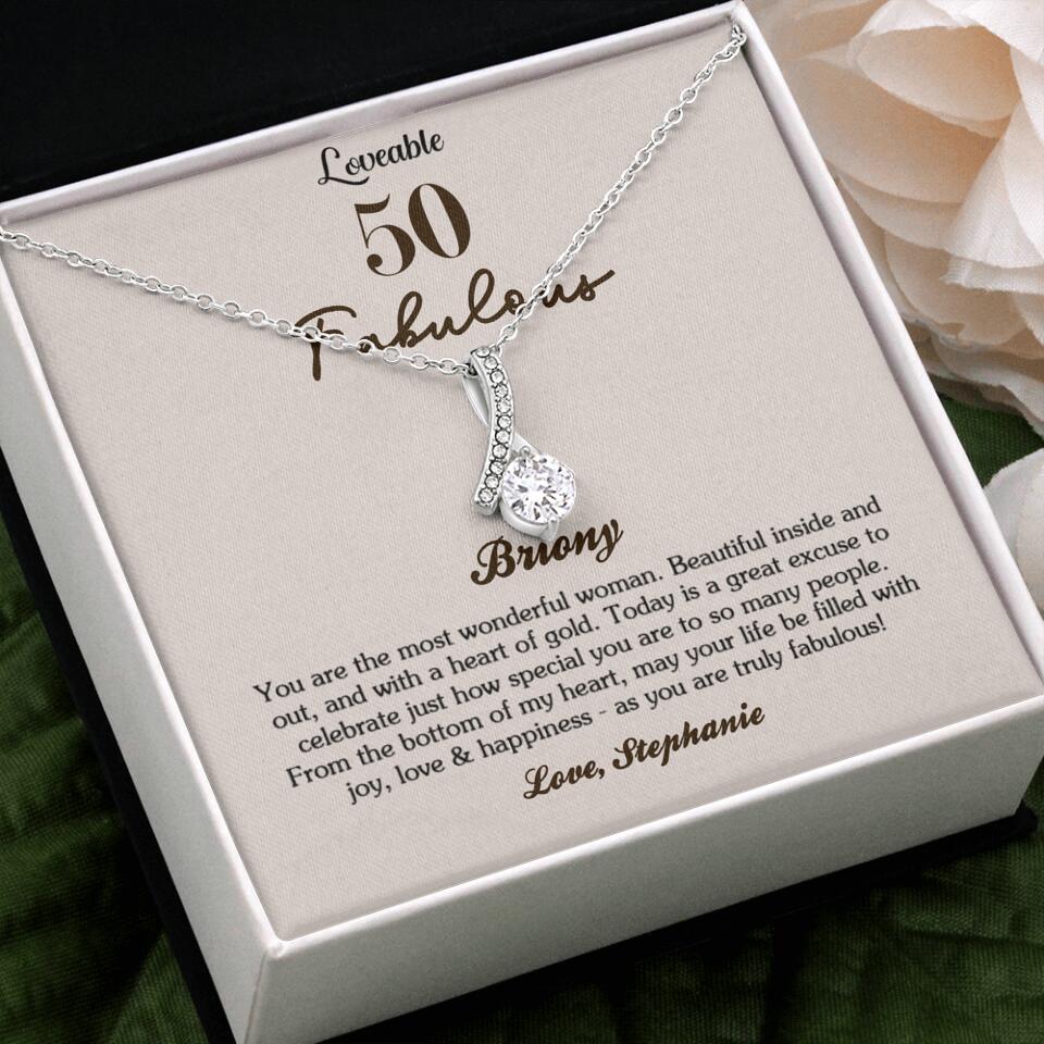 You Are The Most Wonderful Woman - Personalized Necklace - 50th Birthday Gift For Woman - Image 16