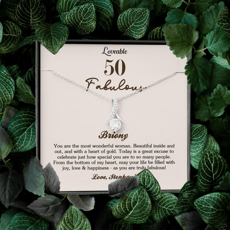 You Are The Most Wonderful Woman - Personalized Necklace - 50th Birthday Gift For Woman - Image 17