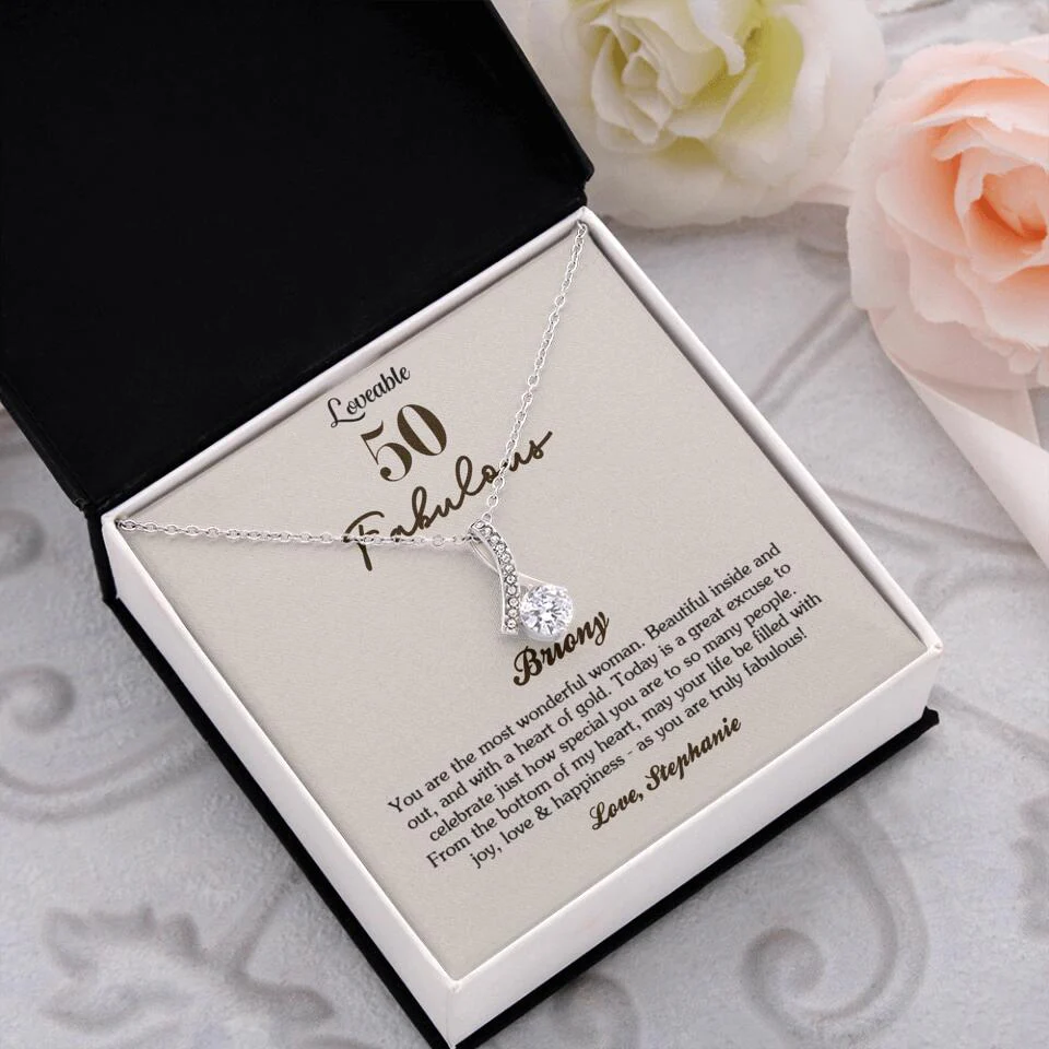You Are The Most Wonderful Woman - Personalized Necklace - 50th Birthday Gift For Woman - Image 18