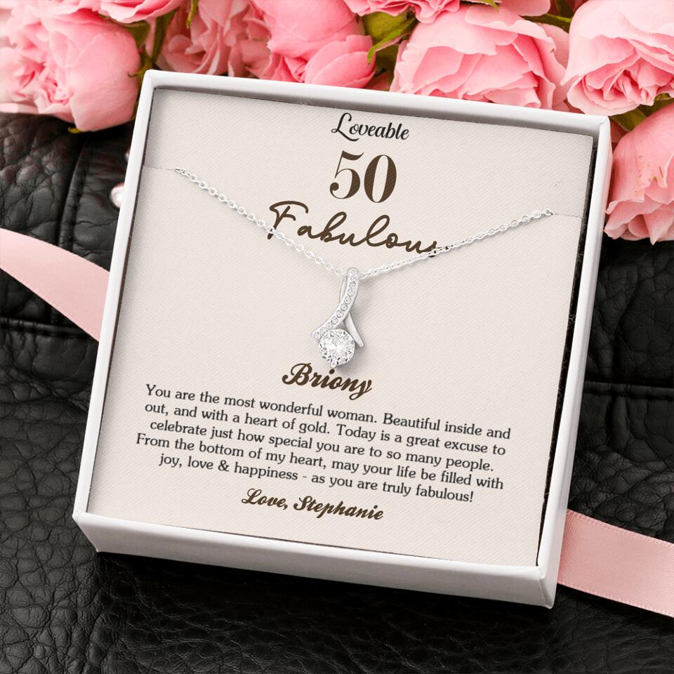 You Are The Most Wonderful Woman - Personalized Necklace - 50th Birthday Gift For Woman - Image 19