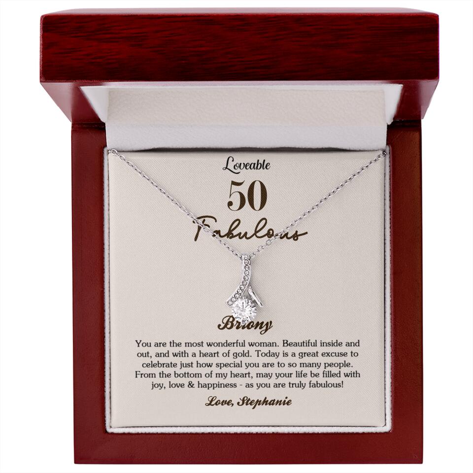 You Are The Most Wonderful Woman - Personalized Necklace - 50th Birthday Gift For Woman - Image 20