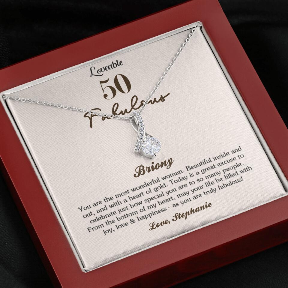 You Are The Most Wonderful Woman - Personalized Necklace - 50th Birthday Gift For Woman - Image 21