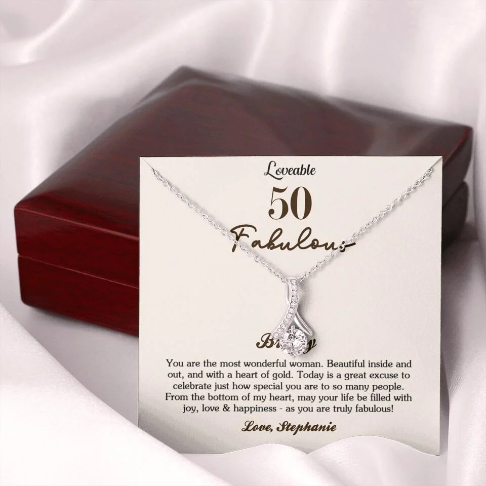 You Are The Most Wonderful Woman - Personalized Necklace - 50th Birthday Gift For Woman - Image 22