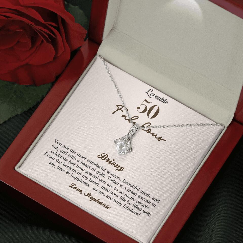 You Are The Most Wonderful Woman - Personalized Necklace - 50th Birthday Gift For Woman - Image 23