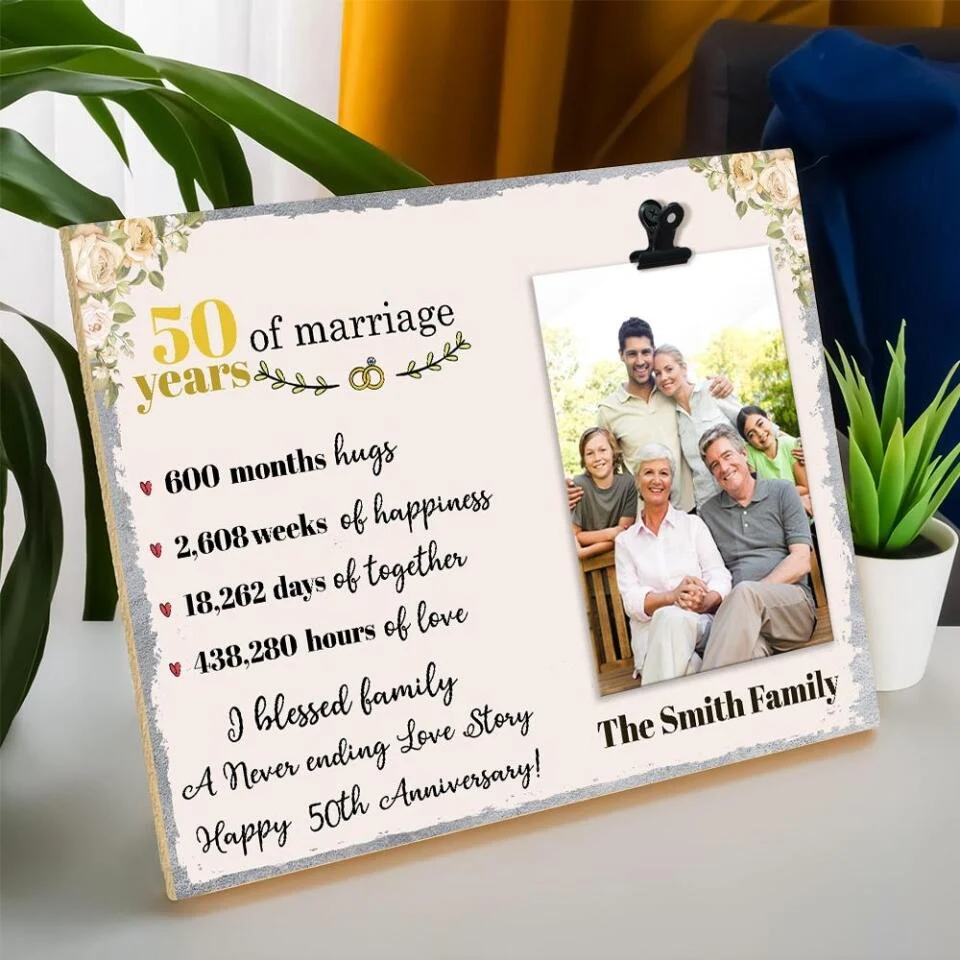 50 Of Marriage Years - Personalized Photo Clip Frame - Best Gifts For Wife - 207HNTHPT489 - Image 3
