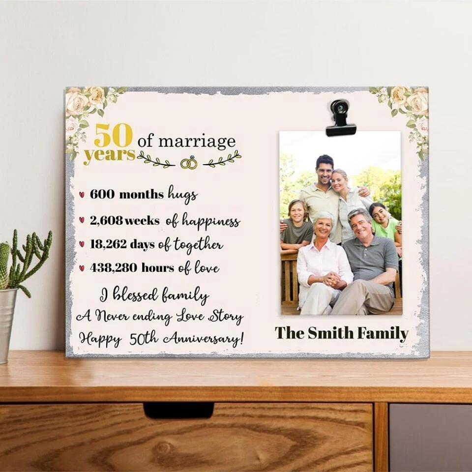 50 Of Marriage Years - Personalized Photo Clip Frame - Best Gifts For Wife - 207HNTHPT489 - Image 4