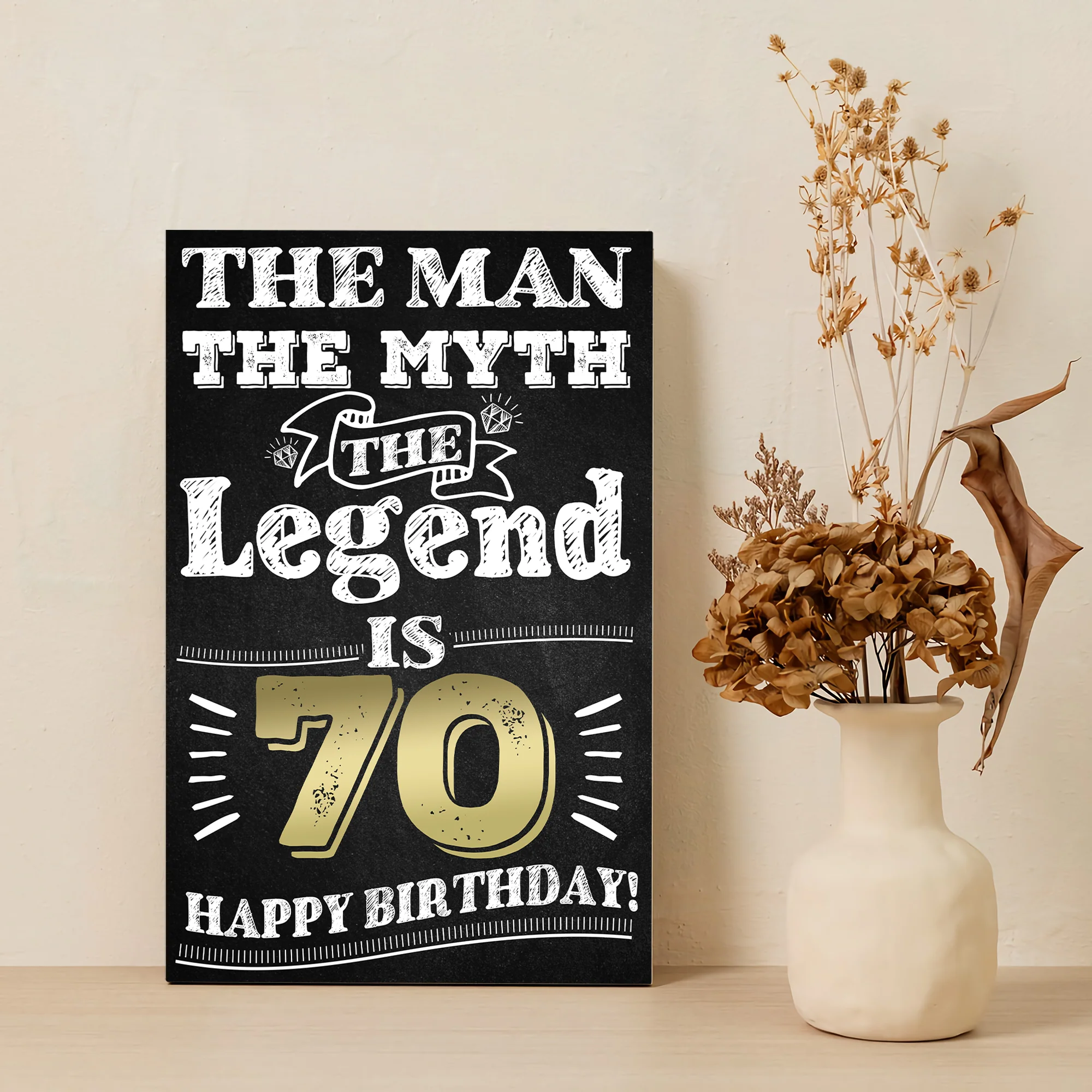 70th Birthday Party Decoration Canvas/Poster Birthday Anniversary Gift 207HNTHCA418 - Image 3