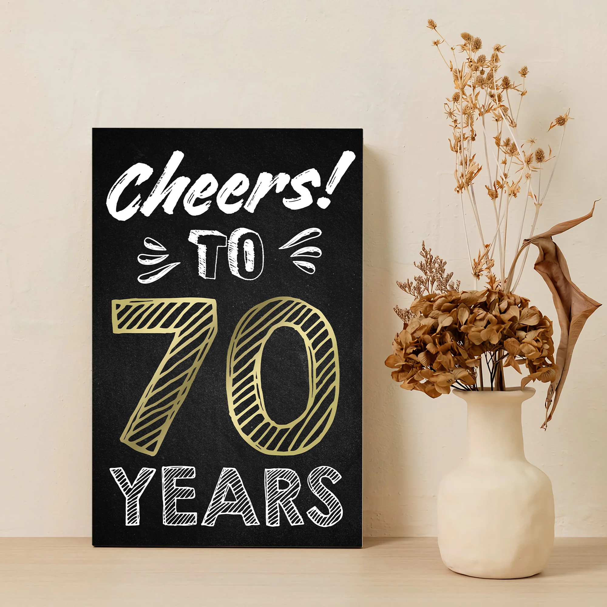 70th Birthday Party Decoration Canvas/Poster Birthday Anniversary Gift 207HNTHCA418 - Image 5