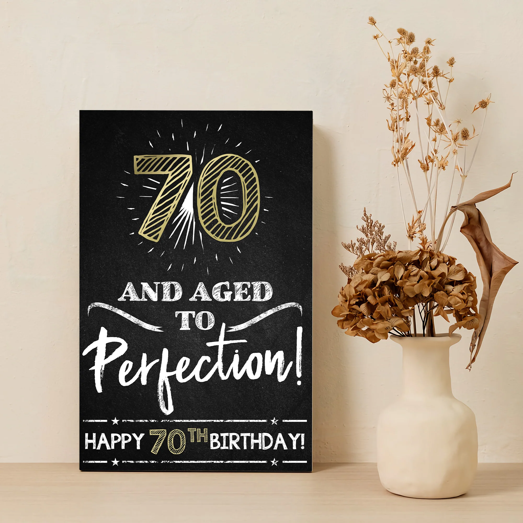 70th Birthday Party Decoration Canvas/Poster Birthday Anniversary Gift 207HNTHCA418 - Image 7