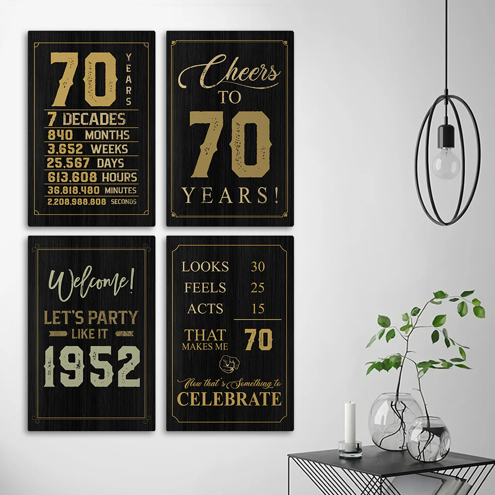 70th Birthday Party Decoration Canvas/Poster Birthday Anniversary Gift 207HNTTCA422 - Image 8