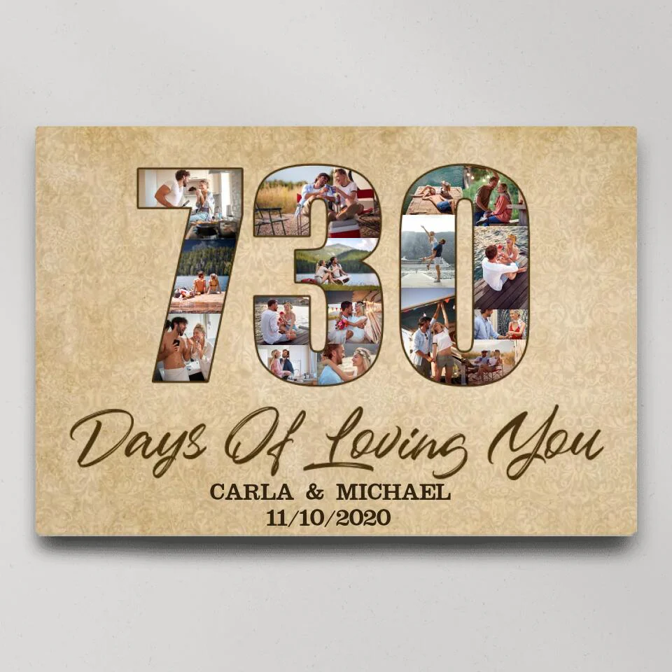 730 Days 2 Years Of Loving You Custom Canvas Poster 2 Years Anniversary Gift - Image 3