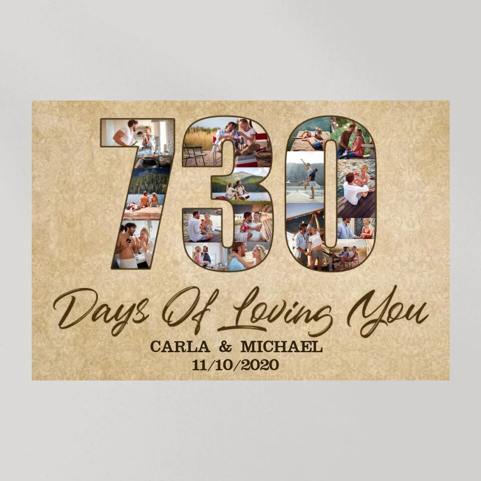 730 Days 2 Years Of Loving You Custom Canvas Poster 2 Years Anniversary Gift - Image 8