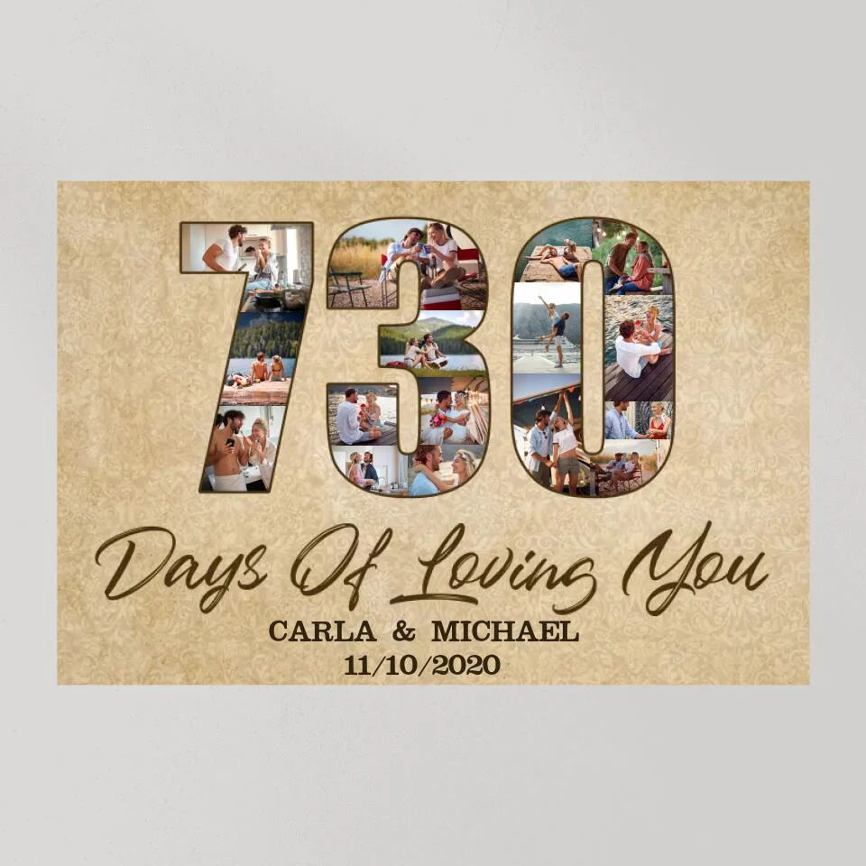 730 Days 2 Years Of Loving You Custom Canvas Poster 2 Years Anniversary Gift - Image 9