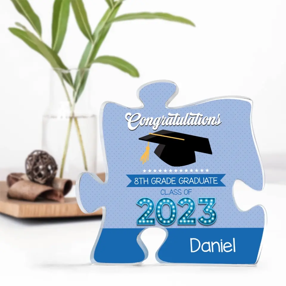 8th Grade Graduation Class of 2025 Personalized Puzzle Acrylic Plaque - Image 3