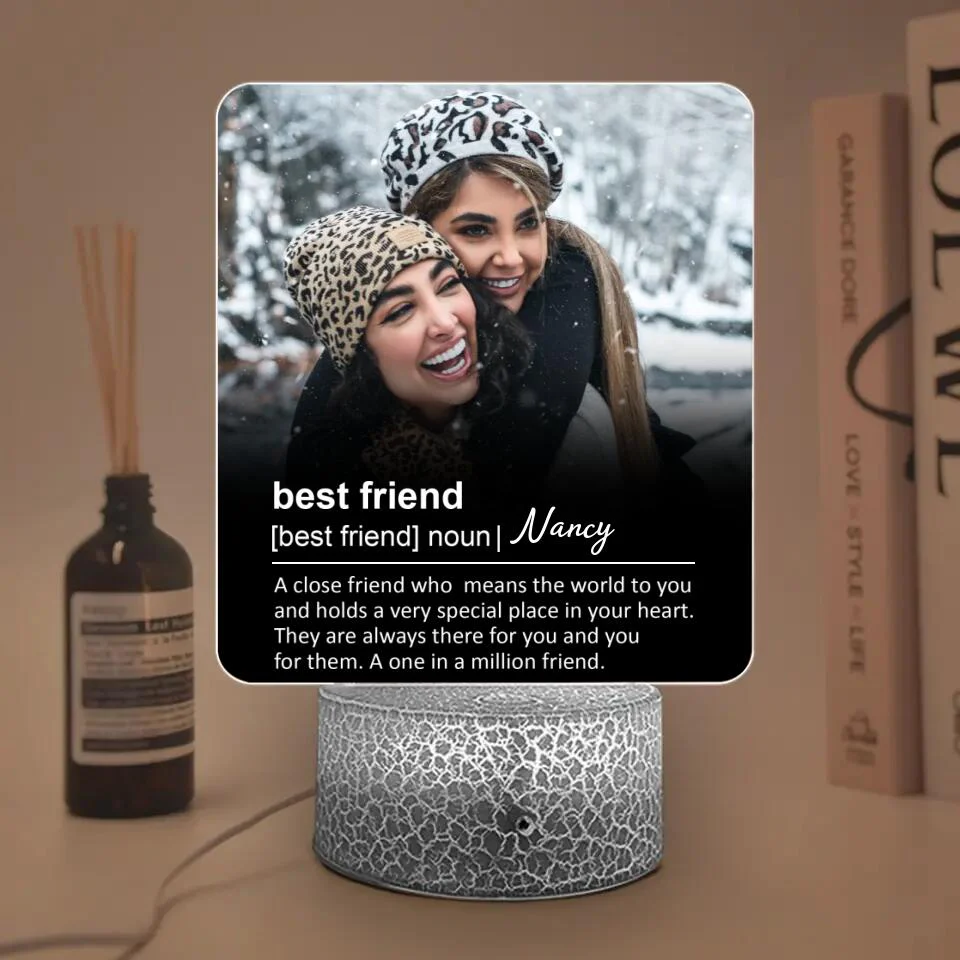 Personalized Valentine Gifts - A Best Friend Who Means The World Personalized Night Light Gift For Friends - Image 2
