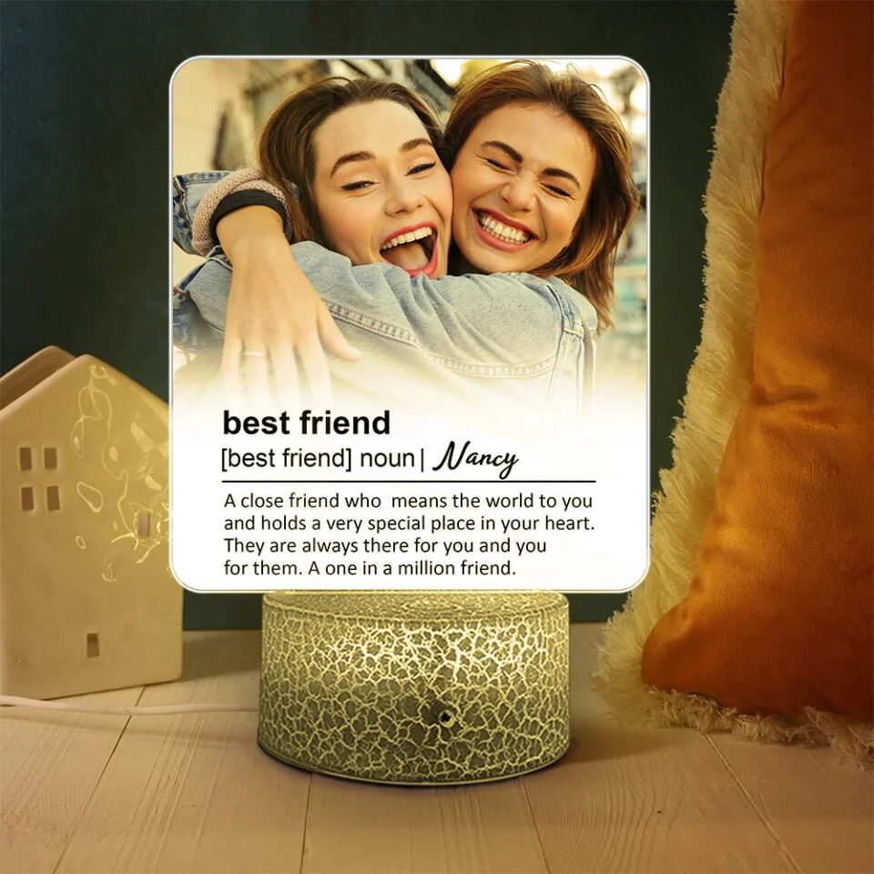 Personalized Valentine Gifts - A Best Friend Who Means The World Personalized Night Light Gift For Friends - Image 3