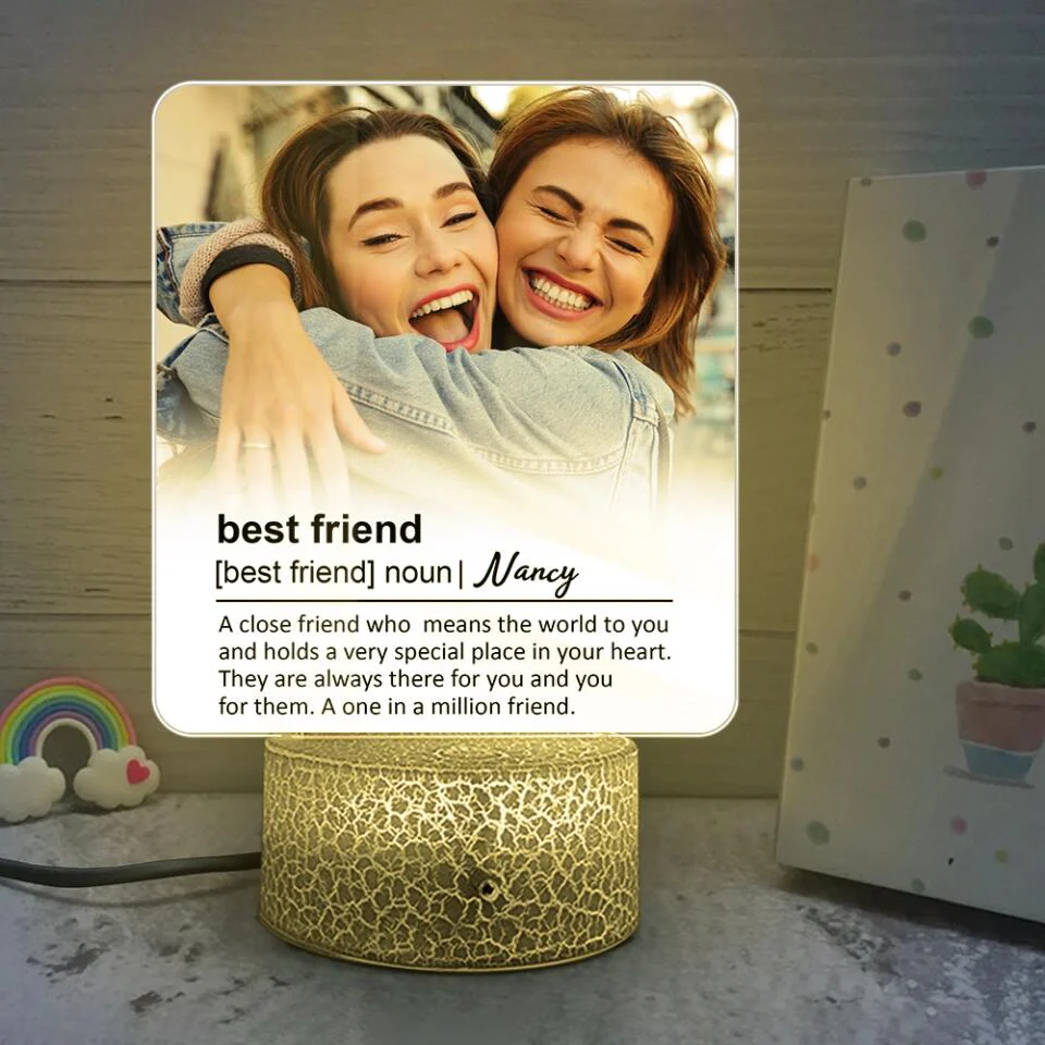 Personalized Valentine Gifts - A Best Friend Who Means The World Personalized Night Light Gift For Friends - Image 4