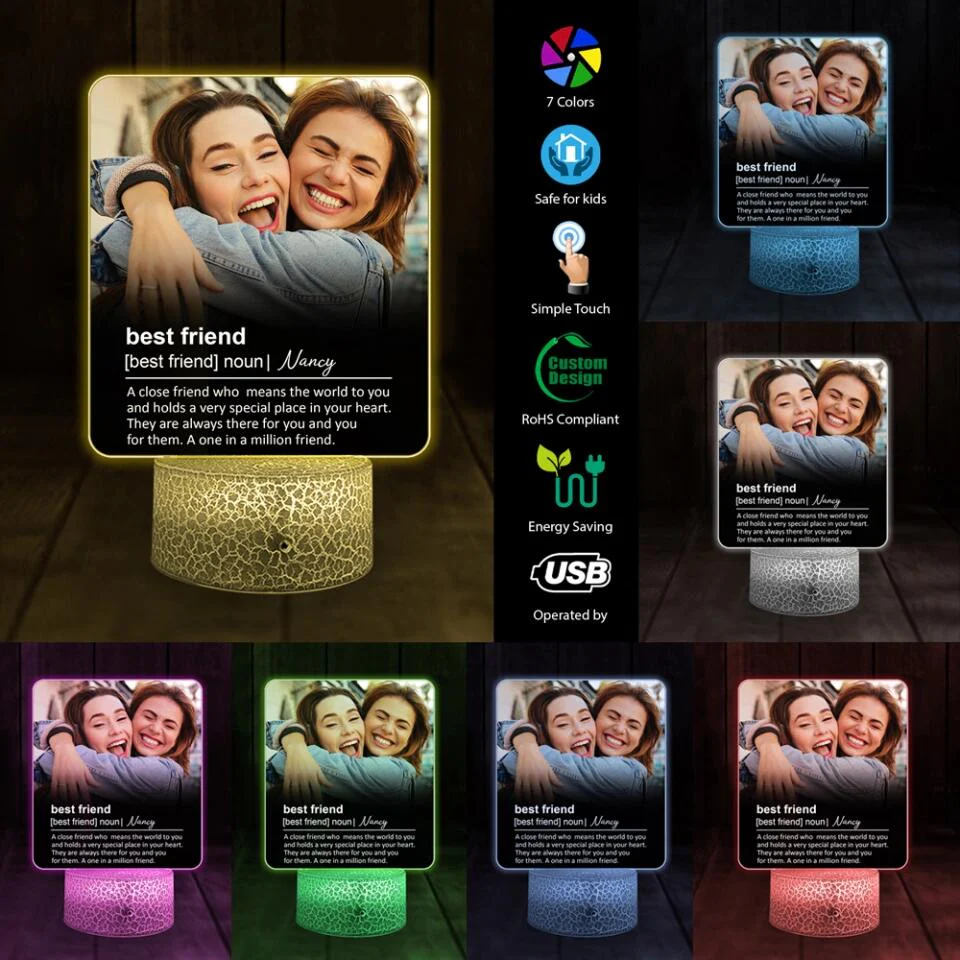 Personalized Valentine Gifts - A Best Friend Who Means The World Personalized Night Light Gift For Friends - Image 5