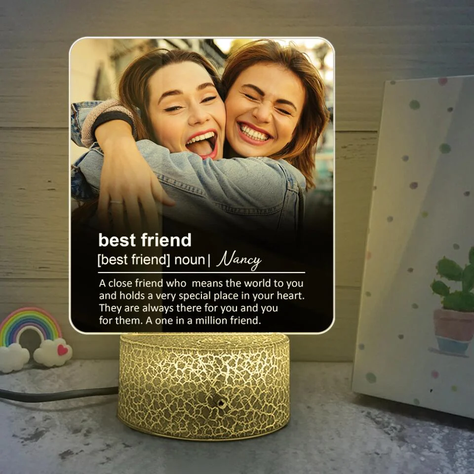 Personalized Valentine Gifts - A Best Friend Who Means The World Personalized Night Light Gift For Friends - Image 6