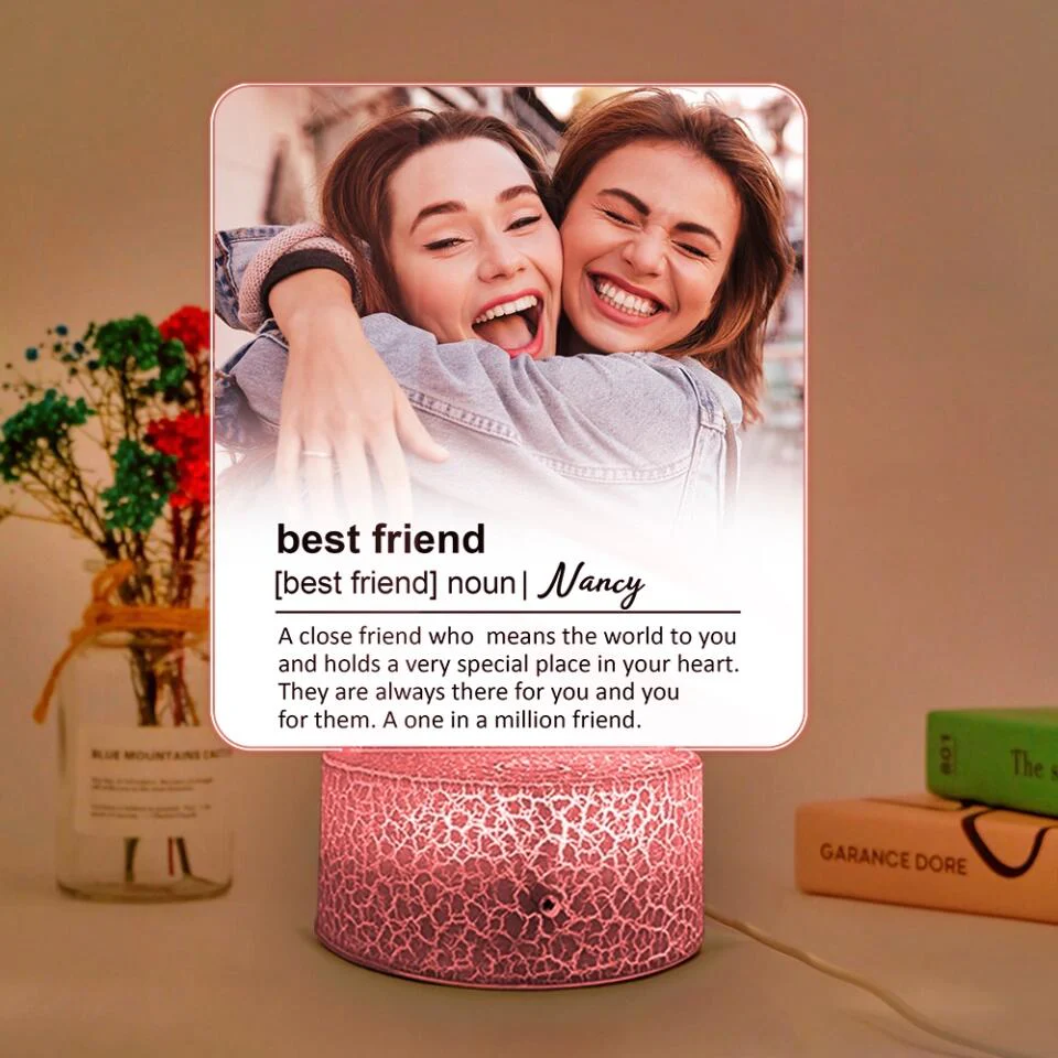 Personalized Valentine Gifts - A Best Friend Who Means The World Personalized Night Light Gift For Friends - Image 7
