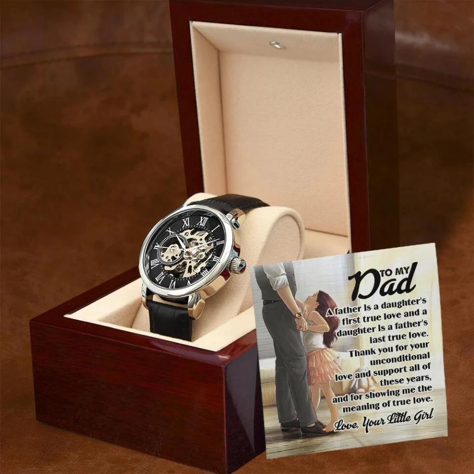 A Father Is A Daughter's First True Love - Men's Watch - Gift For Dad From Daughters - Image 4