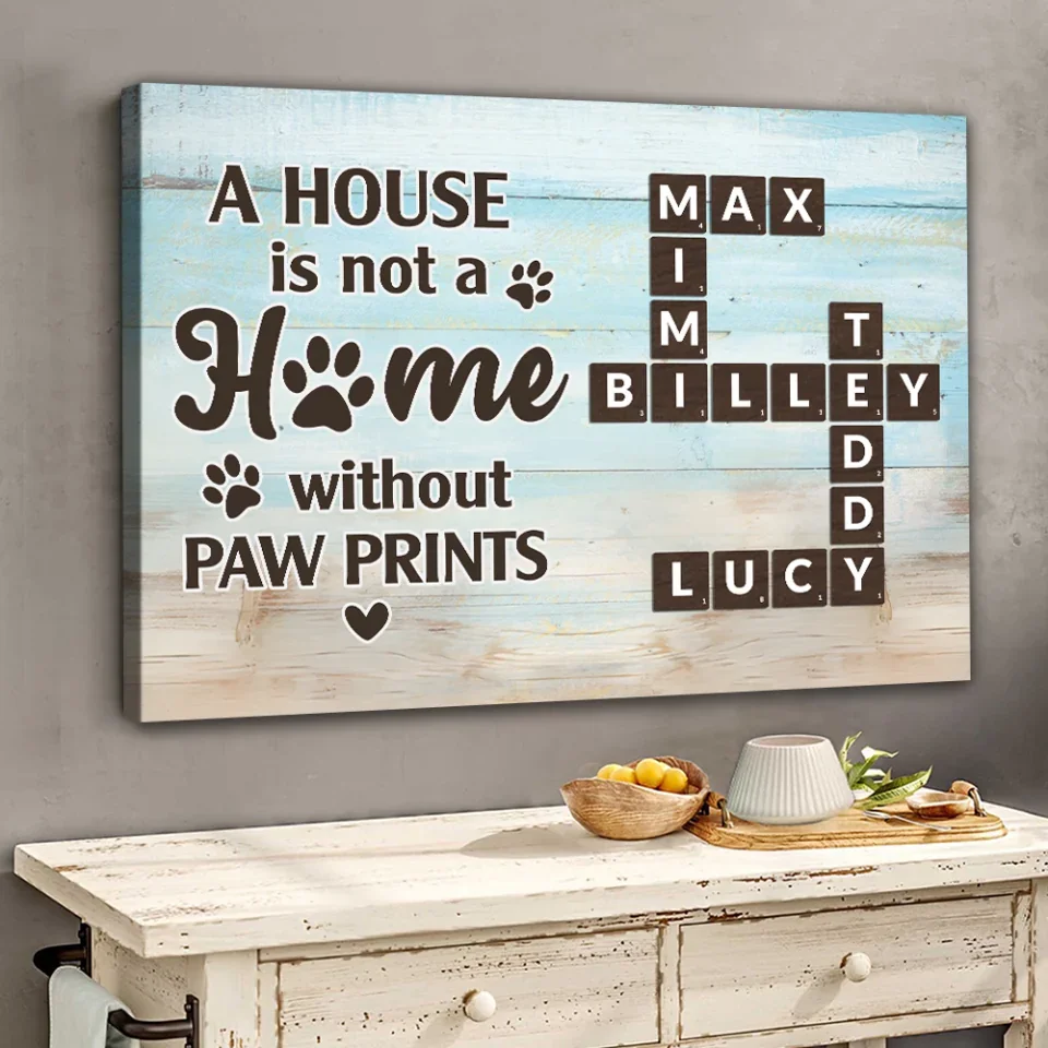 A House Is Not A Home Without Paw Prints - Custom Canvas Poster - Gift For Pet Lovers Dog Cat Owners - Image 11