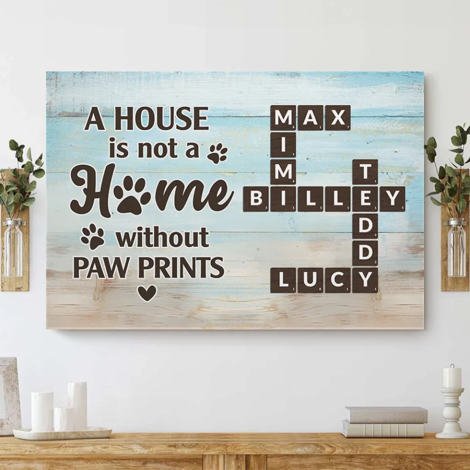 A House Is Not A Home Without Paw Prints - Custom Canvas Poster - Gift For Pet Lovers Dog Cat Owners - Image 12