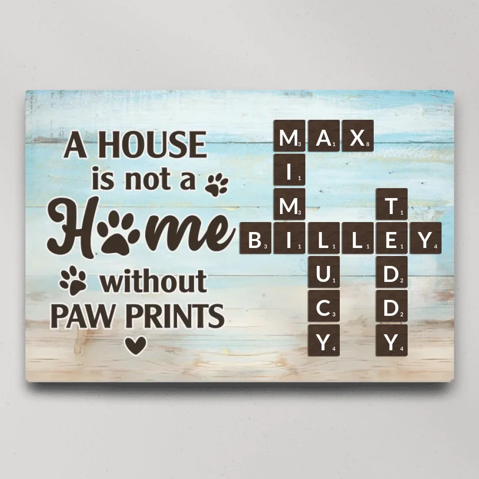 A House Is Not A Home Without Paw Prints - Custom Canvas Poster - Gift For Pet Lovers Dog Cat Owners - Image 2
