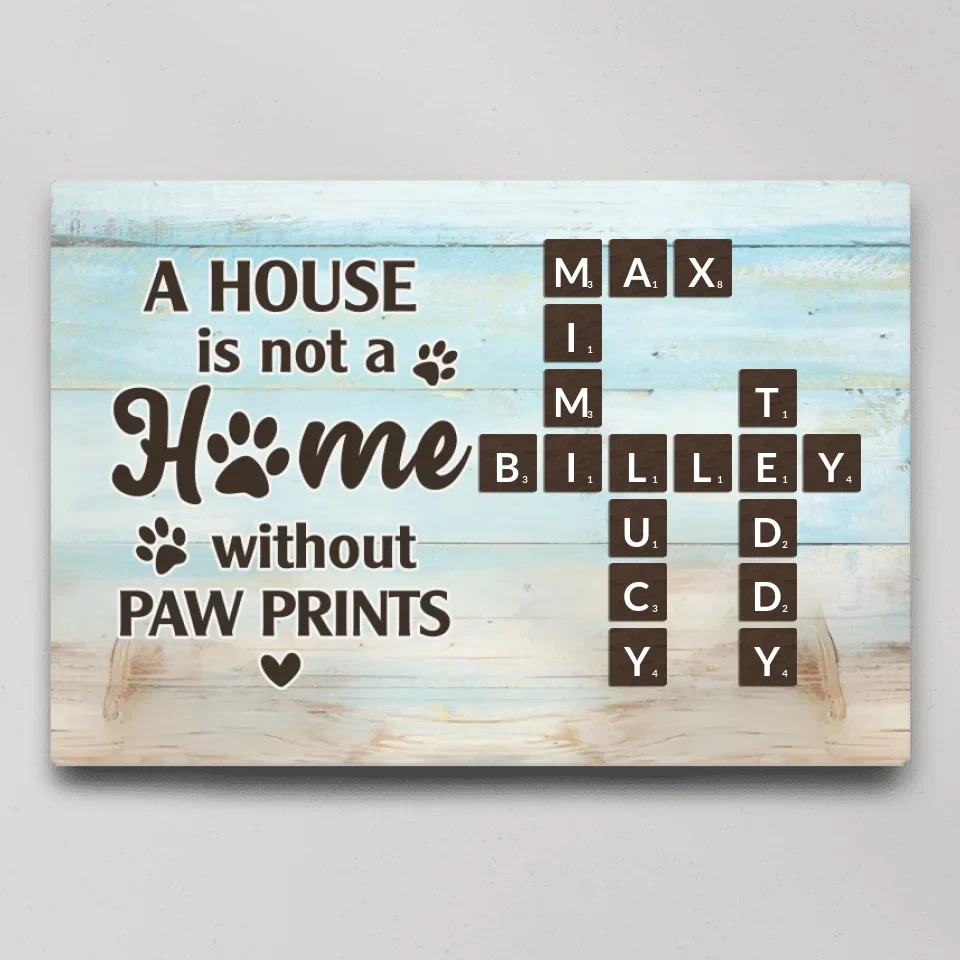 A House Is Not A Home Without Paw Prints - Custom Canvas Poster - Gift For Pet Lovers Dog Cat Owners - Image 4