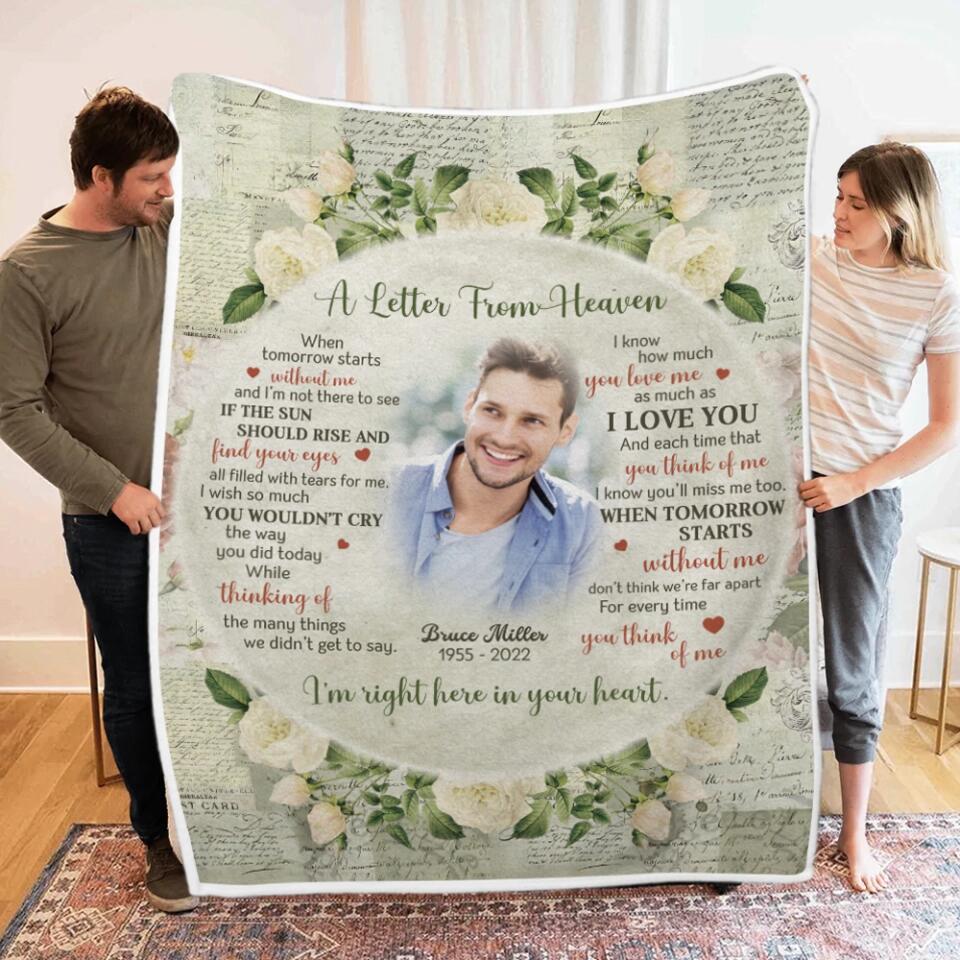 A Letter From Heaven - Personalized Fleece Blanket - Memorial Gift for Loss of Loved Ones - Image 5