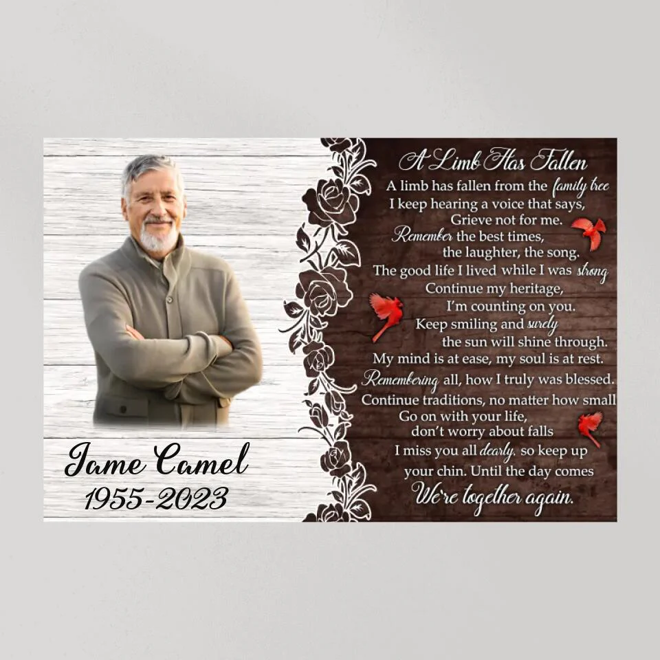 A Limb Has Fallen From The Family Tree Poem - Custom Canvas Poster - Cardinal Remembrance Gifts - Image 10