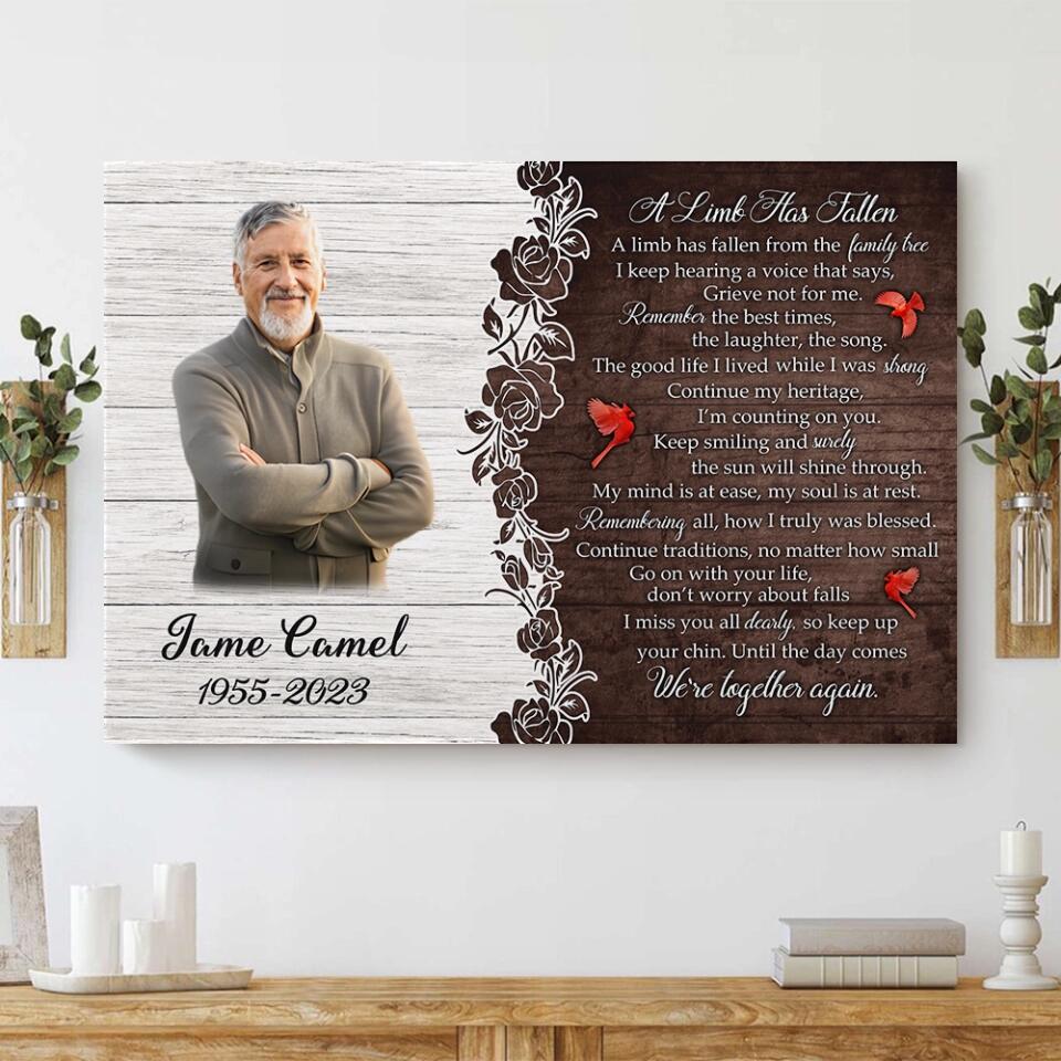 A Limb Has Fallen From The Family Tree Poem - Custom Canvas Poster - Cardinal Remembrance Gifts - Image 12